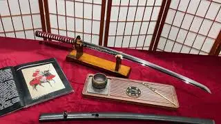 Gold-Plated Sakura Goshirae Crucible Steel Sashikomi japanese sword (Katana) by Z-Sey