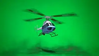 Animated Helicopter Landing Copyright Free Green Screen/Chroma Key