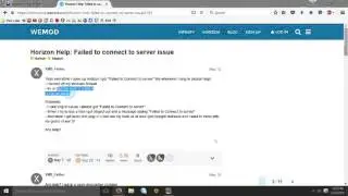 Horizon Help: Failed to connect to server issue