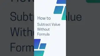 How to subtract value without formula in excel 