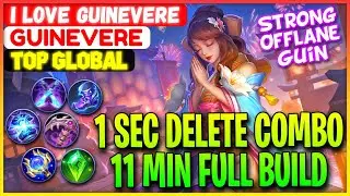 1 Sec Delete Combo, 11 Min Full Build - Top 1 Global Guinevere i love guinevere - Mobile Legends