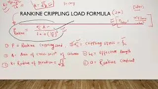 Columns  | Rankine's Crippling  Load (Numerical) | Lecture -15| Strength of material| Diploma Msbte|
