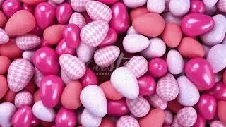 Happy Easter Eggs Logo Opener. Bright pink colored 3d animation greeting Easter.