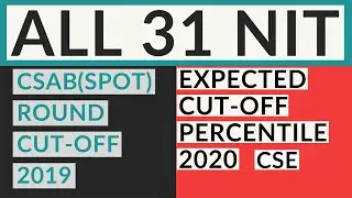 LIST OF ALL NITs WITH CSAB ROUND CUT-OFF AND EXPECTED PERCENTILE FOR 2020 (COMPUTER SCIENCE)