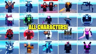 ALL CHARACTERS SHOWCASE in SUPER BOX SIEGE DEFENSE! (ROBLOX)