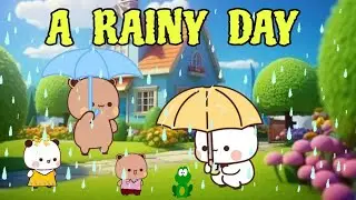 A Rainy Day with Bubu Dudu family ⛈️|| Bubu dudu peach Goma Panda Bear Cats Kittensisland