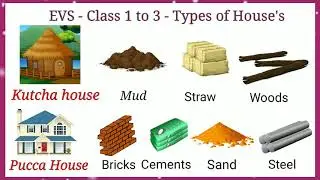 Class 1 EVS - Types of Houses | Kutcha house and pucca house| Grade 1 EVS| Different types of houses