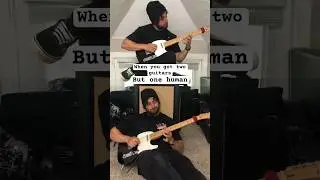 Two guitar parts, one dude