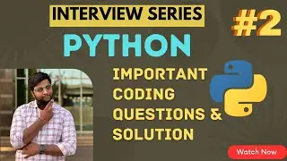 Python Interview Series | Master Interview With Interview Series | Coding Questions for Data Science