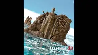Teaser-3D OCEAN & MOUNTAIN render inside Element 3D #After effect #element3d