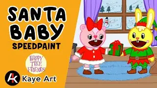 Cuddles and Giggles - Santa Baby - Happy Tree Friends [SPEEDPAINT]