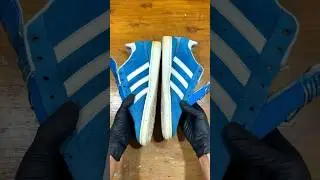 Repaint Sepatu biru menjadi hitam #repaint #recolor #sepatu #adidas #senilukis  #painting #custom