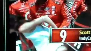 Scott Dixon's Wife Emma Dixon Gets Groped by Crew Chief Pocono Indycar Race 7/7/13