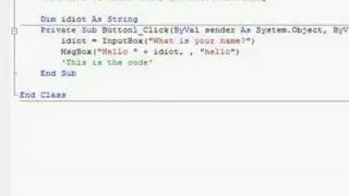 Visual basic: Tutorial 6 - Input and msgboxes