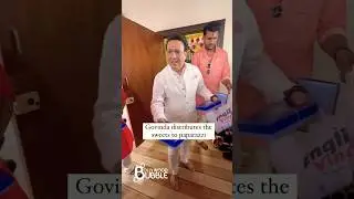 Govinda distributes the sweets to paparazzi on the occasion of Ganesh Chaturthi. #govinda #shorts