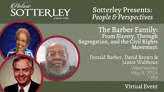 Sotterley Presents: People & Perspectives with Donald Barber, David Brown, and Janice Walthour