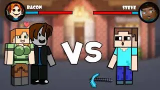 Minecraft vs Roblox Battle (Bacon, Steve, Alex) | Animation
