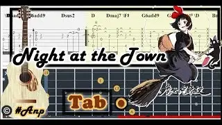 Guitar Tab - Night at the Town (Kiki's Delivery Service) OST Fingerstyle Tutorial Sheet Lesson 