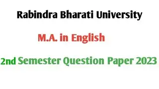 RBU DISTANCE M.A. English Question Paper Second Semester 2023