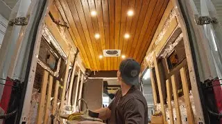 Building a Rustic Slat Ceiling for My Van