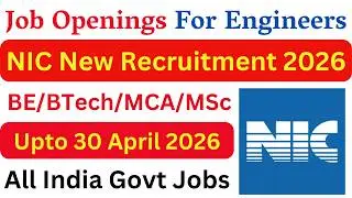 NIC New Engineer Vacancy 2026 | Latest Government Jobs | Technical Jobs | Sarkari Naukri |