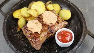Отбивная из говядины на гриле с ароматным маслом