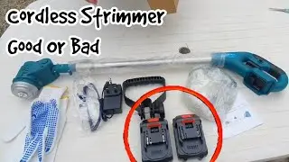Cordless Strimmer With 2 Batteries Unboxing And Testing.