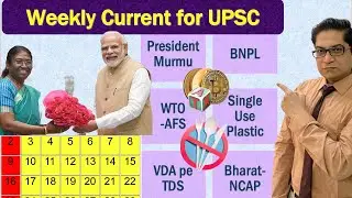 Weekly Current: BNPL,WTO,-AFS,VDA pe TDS,Bharat-NCAP,President Murmu,Single Use Plastic for UPSC