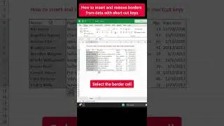 Remove borders from data with shortcut keys