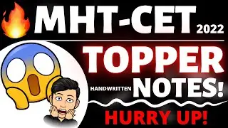 MHT-CET 2022 Topper Handwritten Notes ❤️ 