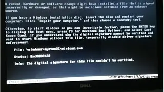 The Digital Signature For This File Couldn’t Be Verified Error : 0xc0000428