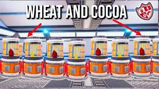 Growing wheat and cocoa, launching a uranaium rocket in The planet crafter
