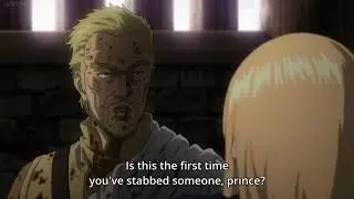 Askeladd gets stabbed by the Prince
