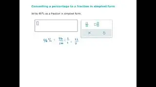 Converting a percentage to a fraction in simplest form (ALEKS examples)