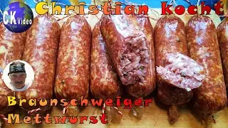 🍴Christian kocht🍴 Vlog #130 die leckerste 🐷Mettwurst🐷  Original Braunschweiger 🐷 mit 🧄Knoblauch🧄