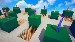 Battle Royale On The Map With Pits Of Spikes | Totally Accurate Battle Simulator TABS