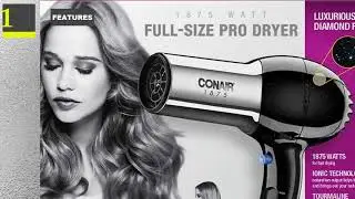 1875W Salon Grade Hair Dryer, JINRI Professional Negative Ionic Blow Dryers, Powerful DC