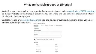 1. Azure DevOps Variable groups