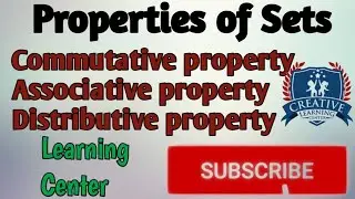Properties of Sets|set concept| basics of set #learningcenter #mathematics
