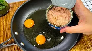 💯 Do you have eggs and canned tuna at home?❓❓ Easy and quick recipe!