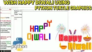 Happy Diwali in Python Programming | Wishes Happy Diwali using Python Turtle Graphics, Diwali 2023