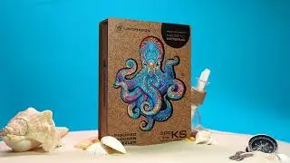 UNIDRAGON Dřevěné puzzle magnetic octopus velikost M