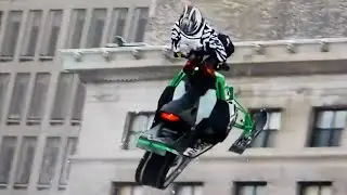 Red Bull Sled stye SledStyle 2009 Snowmobile freestyle tricks stunts Boston Topaz Labs Video AI 6 4K