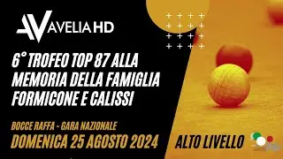 6° TROFEO TOP 87 ALLA MEMORIA DELLA FAMIGLIA FORMICONE E CALISSI - INDIVIDUALE