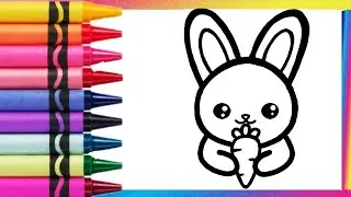 Drawing and coloring a Bunny 🐰🐇💕😍💖 Easy Bunny drawing for kids #bunny #rabbitdrawing #rabbit