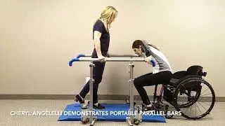 Cheryl A  Demonstrates Portable Bars Compliments of Disability Network Eastern Michigan