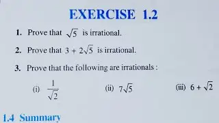 Class 10th Real Number Ex 1.2 Math CBSE NCERT