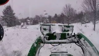 Saturday snow Battle John Deere 3046r plowing snow.
