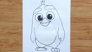 How to Draw a Cute Angry Bird Easy | Angry Birds Drawing | Sketch Drawing | Easy Sketches