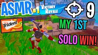 ASMR Gaming 😴 Fortnite My 1st Solo Win! Relaxing Gum Chewing 🎮🎧 Controller Sounds + Whispering 💤